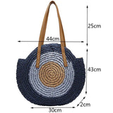 Round Straw Bags Women Shopping Bag Summer Travel Woven Rattan Beach Handbags