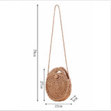 Round Straw Beach Bag Summer Mini Rattan Woven Messenger Bag