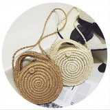 Round Straw Beach Bag Summer Mini Rattan Woven Messenger Bag