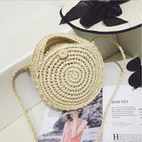 Round Straw Beach Bag Summer Mini Rattan Woven Messenger Bag