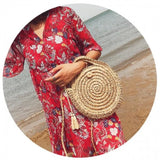Round Straw Beach Bag Summer Mini Rattan Woven Messenger Bag