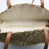 Straw Beach Bag Summer Woven Shell Shoulder Bag Rattan Braided Tote Bag