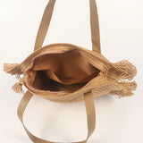 Round Straw Beach Bag Vintage Woven Shoulder Bag Raffia Circle Rattan Bags