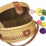 Round Straw Beach Bag Vintage Woven Rattan Bags