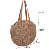 Vintage Straw Beach Bag Woven Rattan Bohemian Summer Vacation Casual Bags