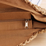 Round Straw Beach Bag Vintage Woven Shoulder Bag Raffia Circle