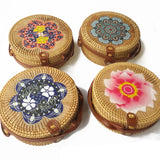 Round Straw Beach Bag Vintage Woven Rattan Bags