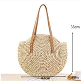 Vintage Straw Beach Bag Woven Rattan Bohemian Summer Vacation Casual Bags