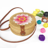 Round Straw Beach Bag Vintage Woven Rattan Bags