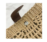 Round Straw Beach Bag Vintage Woven Shoulder Bag Raffia Rattan Bohemian Summer