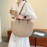 Vintage Round Straw Beach Bag Large-capacity Bohemian Handbags Totes