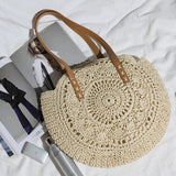 Tassel Straw Crossbody Bag Women Rattan Handbags Woven Beach Circle Bohemia