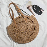 Tassel Straw Crossbody Bag Women Rattan Handbags Woven Beach Circle Bohemia