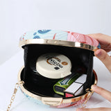 Japanese Style Flower Embroidery Crossbody Shoulder Bag