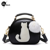 Women Shoulder Bags PU Leather Full Moon Candy Cat