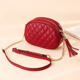 Small Sling Bag Phone Purse Cowhide Tassel Clutch Crossbody