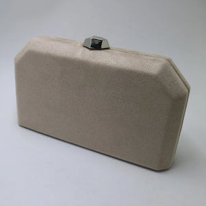 Red Velvet Suede Evening Clutch with Shoulder Chain