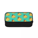 Rubber Duckie With a Drink Pen Box School Anime Zipper Pen Bag