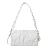Ruched Shoulder Bag Crossbody Purse Solid Female Handbags Tote