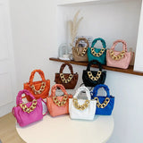 Ruched Handle Bags Summer PU Leather Shoulder Bag Ladies Handbag