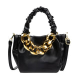 Ruched Handle Bags Summer PU Leather Shoulder Bag Ladies Handbag