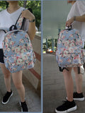 Floral Canvas Women Backpack for Teenager Girl Laptop Backpack