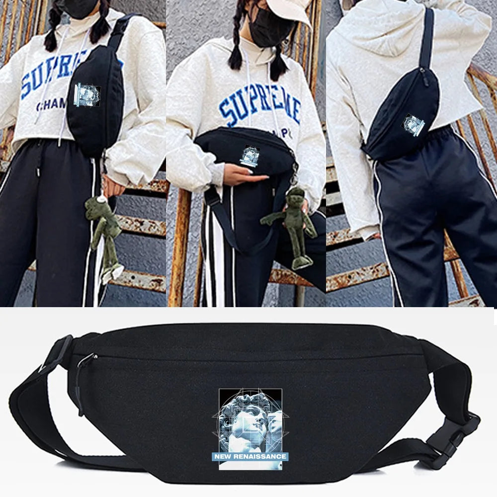David Print Waist Bag for Jogging Outdoor Phone Crossbod