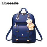 Pu Leather Backpack Women High Feminina Rucksack School Bags