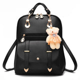 Pu Leather Backpack Women High Feminina Rucksack School Bags