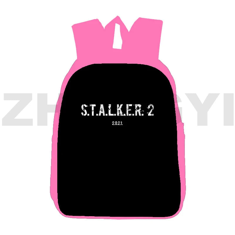 Stalker 2 Pink Anime Backpack for School Girls 12/16 Inch