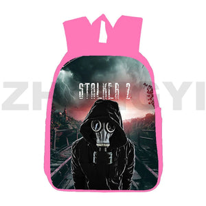 Stalker 2 Pink Anime Backpack for School Girls 12/16 Inch