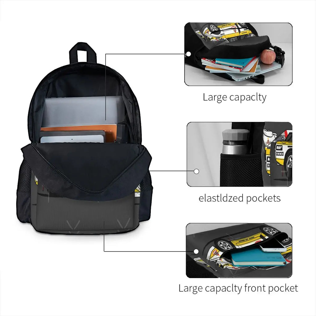 Classic Rally Car Backpack Vintage Women's Bag