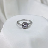 925 Silver Morse Artificial Diamond High Carbon Diamond Round Bag Seal Ring
