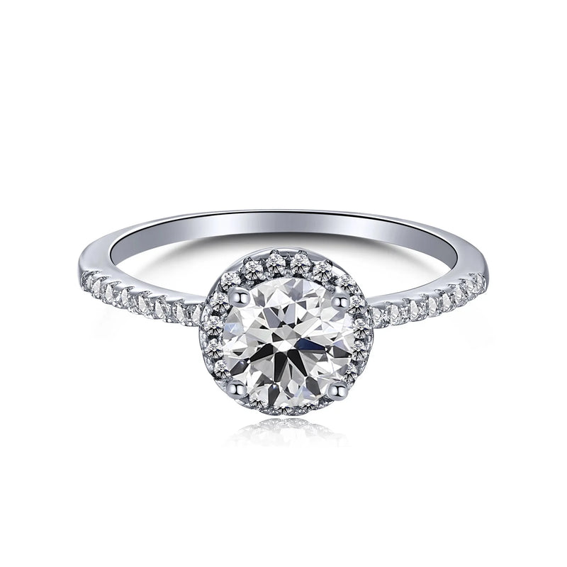 925 Silver Morse Artificial Diamond High Carbon Diamond Round Bag Seal Ring