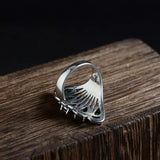 S925 Silver Vintage Style Zircon Inlay Ring for Women