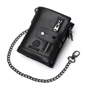 Engraved Name Men's Leather Wallet Picture Short Purse RFID Father's Gift