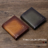 Engraved Name Wallet Men's Leather Short Wallet Personalized Father's Gift