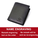 Engraved Name Wallet Men's Leather Short Wallet Personalized Father's Gift