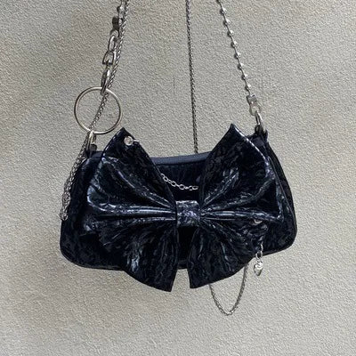 SCOFY Bowknot Shoulder Bag Chain Clutch Bag for Women Handbag