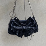 SCOFY Bowknot Shoulder Bag Chain Clutch Bag for Women Handbag