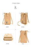 SCOFY Floral Small Phone Bag Women PU Leather Crossbody Mini Shoulder Purses Han