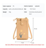 SCOFY Floral Small Phone Bag Women PU Leather Crossbody Mini Shoulder Purses Han