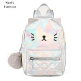Kids Mini Cat Backpack for Girls Kindergarten Bookbag Laser Cartoon Pack
