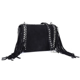 SCOFY Mini Flap Crossbody Bags Soft Suede Chain Tassel Shoulder Bags for Women