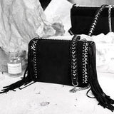 SCOFY Mini Flap Crossbody Bags Soft Suede Chain Tassel Shoulder Bags for Women