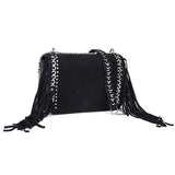 SCOFY Mini Flap Crossbody Bags Soft Suede Chain Tassel Shoulder Bags for Women