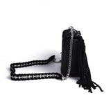 SCOFY Mini Flap Crossbody Bags Soft Suede Chain Tassel Shoulder Bags for Women
