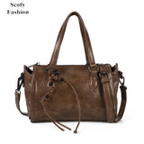 SCOFY Vintage Mini Tote Bag for Women High PU Leather