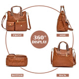 SCOFY Pocket Shoulder Bags for Women PU Leather Handbags Minimalist Purse