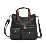 SCOFY Pocket Shoulder Bags for Women PU Leather Handbags Minimalist Purse